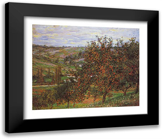 APPLE TREES 40x28 Black Modern Wood Framed Art Print Poster by Monet, Claude
