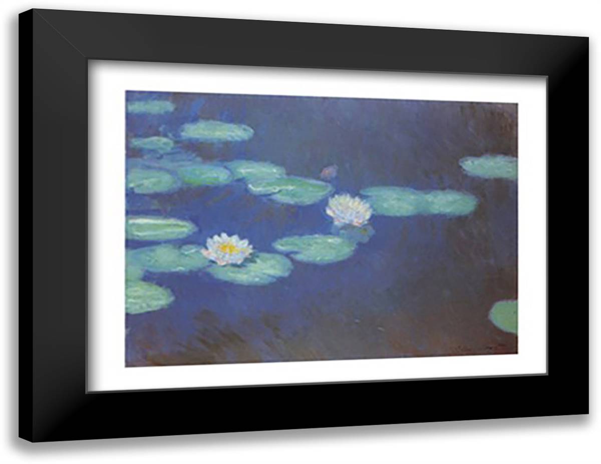 NYMPHEAS, 1897/1898 40x28 Black Modern Wood Framed Art Print Poster by Monet, Claude