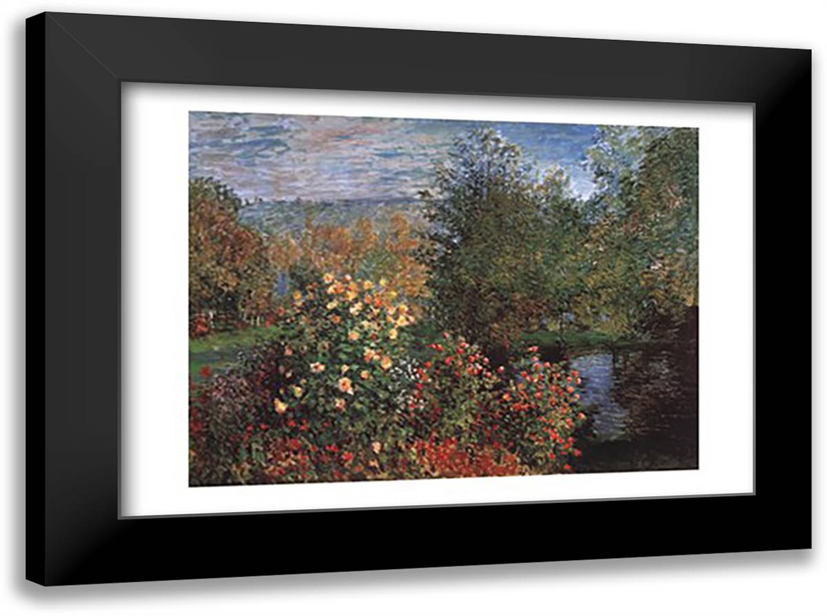 Garten Von Montgeron 40x28 Black Modern Wood Framed Art Print Poster by Monet, Claude