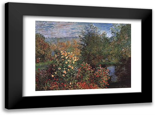 Garten Von Montgeron 40x28 Black Modern Wood Framed Art Print Poster by Monet, Claude