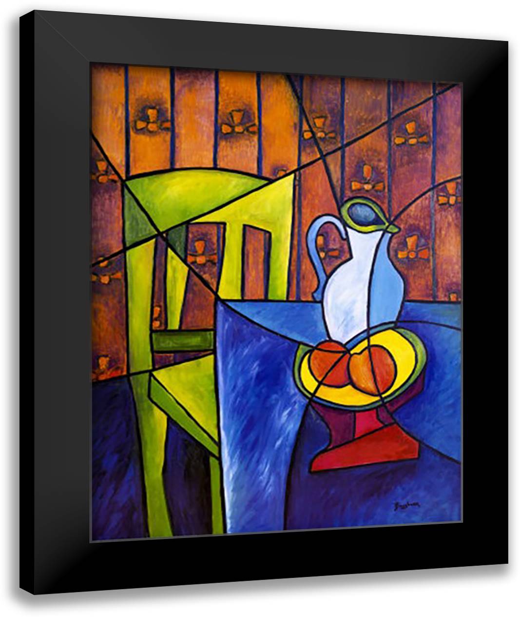 Stained Glass Still Life VI 28x36 Black Modern Wood Framed Art Print Poster by Boughner, Elisa