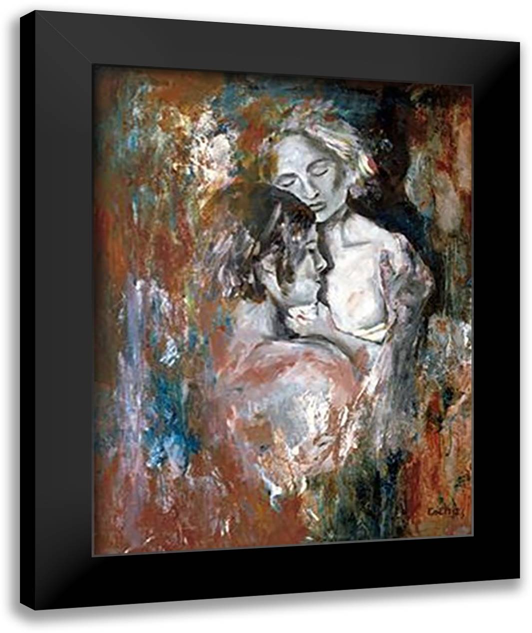 Insieme II 14x16 Black Modern Wood Framed Art Print Poster by Bogerd, Escha Van Den