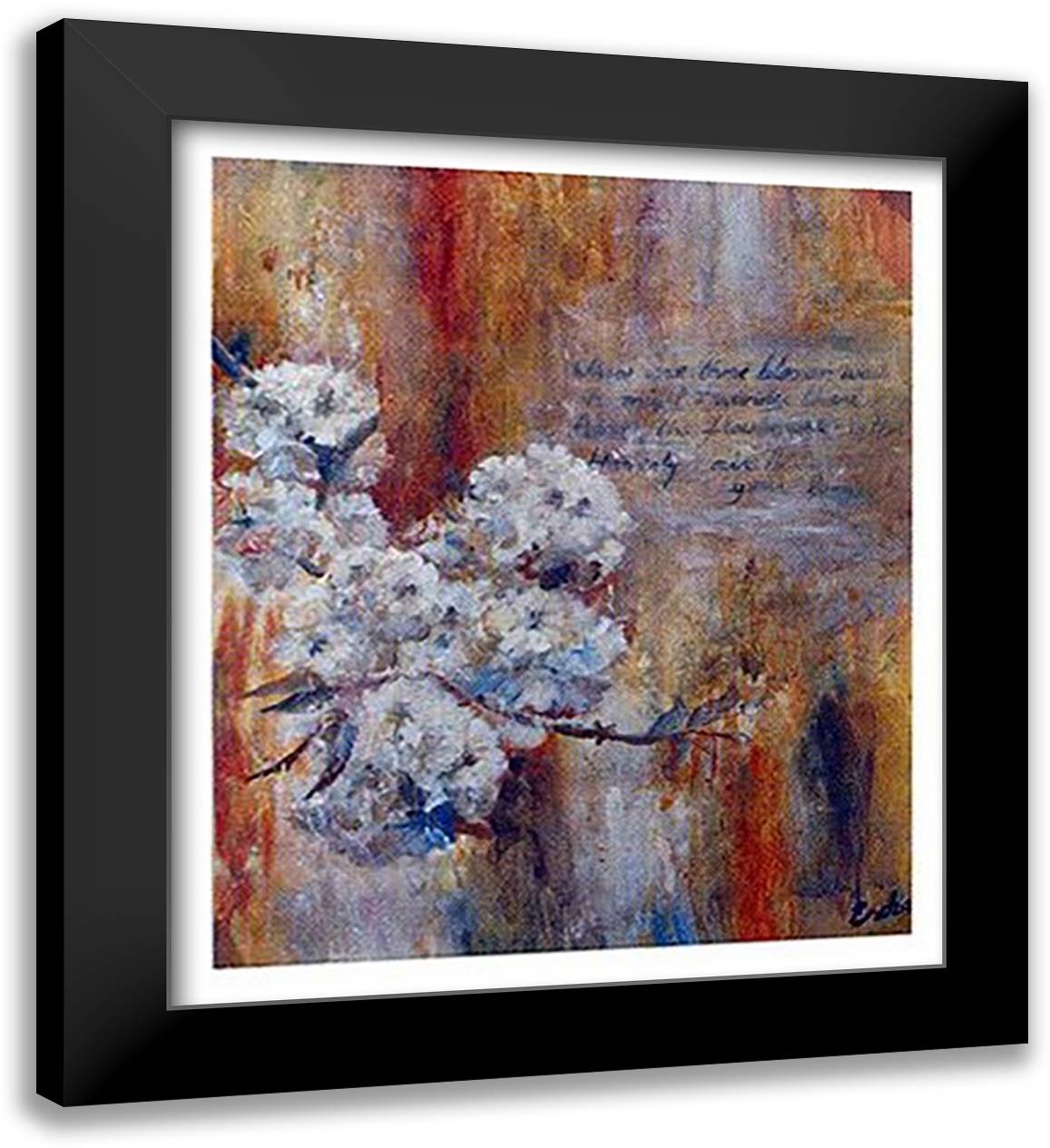 Blossoms 20x24 Black Modern Wood Framed Art Print Poster by Bogerd, Escha Van Den