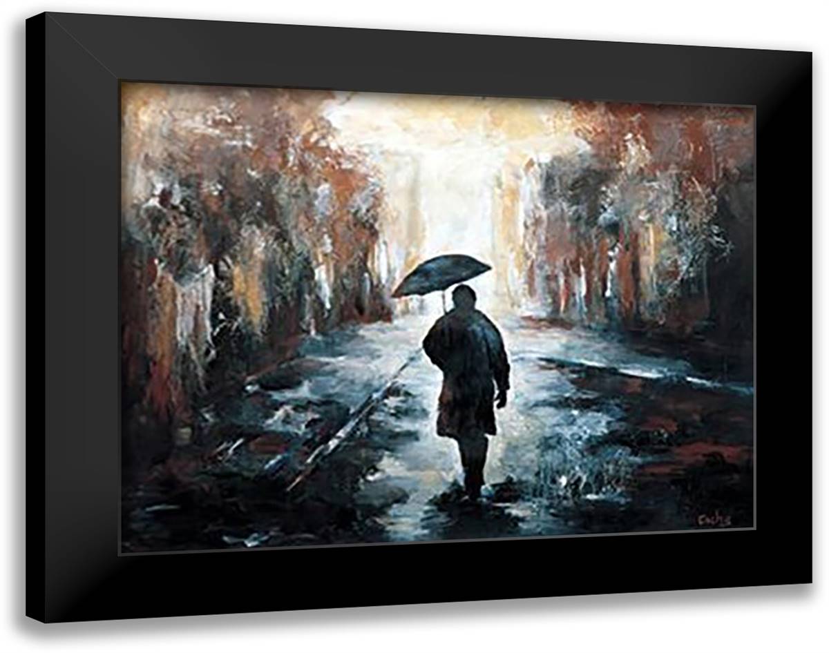 Solitude 40x28 Black Modern Wood Framed Art Print Poster by Bogerd, Escha Van Den