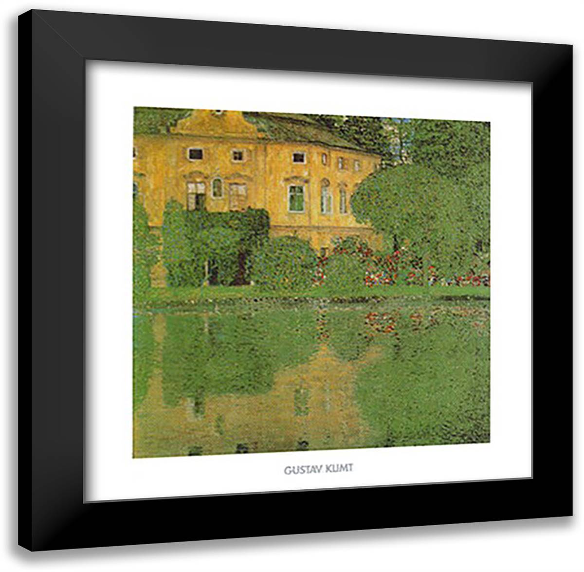 Scholoss Kammer on Attersee 24x24 Black Modern Wood Framed Art Print Poster by Klimt, Gustav