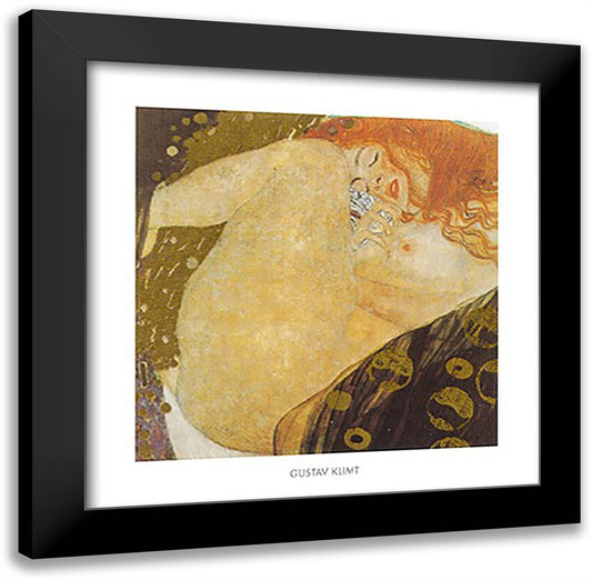 Danae 24x24 Black Modern Wood Framed Art Print Poster by Klimt, Gustav