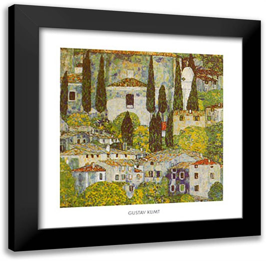 Church at Cassone on garda 24x24 Black Modern Wood Framed Art Print Poster by Klimt, Gustav