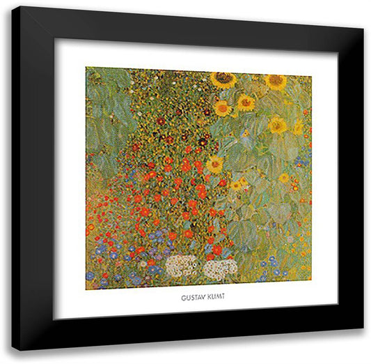 Country Garden with Sunflowers 24x24 Black Modern Wood Framed Art Print Poster by Klimt, Gustav