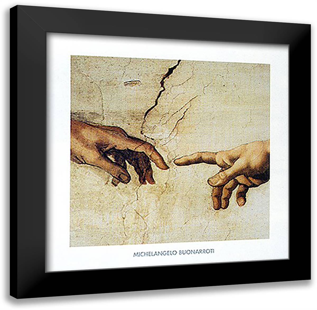 Creazione di Adamo 24x24 Black Modern Wood Framed Art Print Poster by Michelangelo