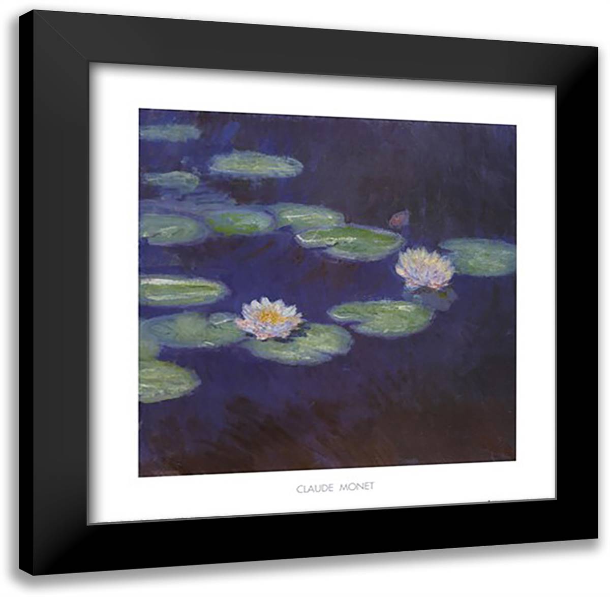 Nympheas 24x24 Black Modern Wood Framed Art Print Poster by Monet, Claude