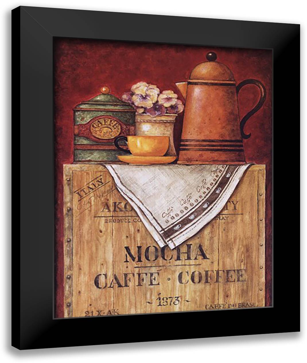 Mocha Caffe - Coffee 16x20 Black Modern Wood Framed Art Print Poster by Barjot, Eric