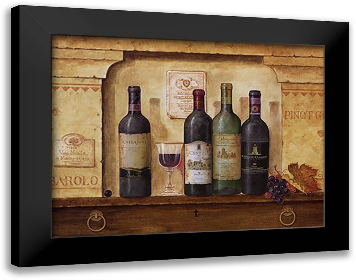 Wine Gathering II 20x16 Black Modern Wood Framed Art Print Poster by Mepas, G. P.