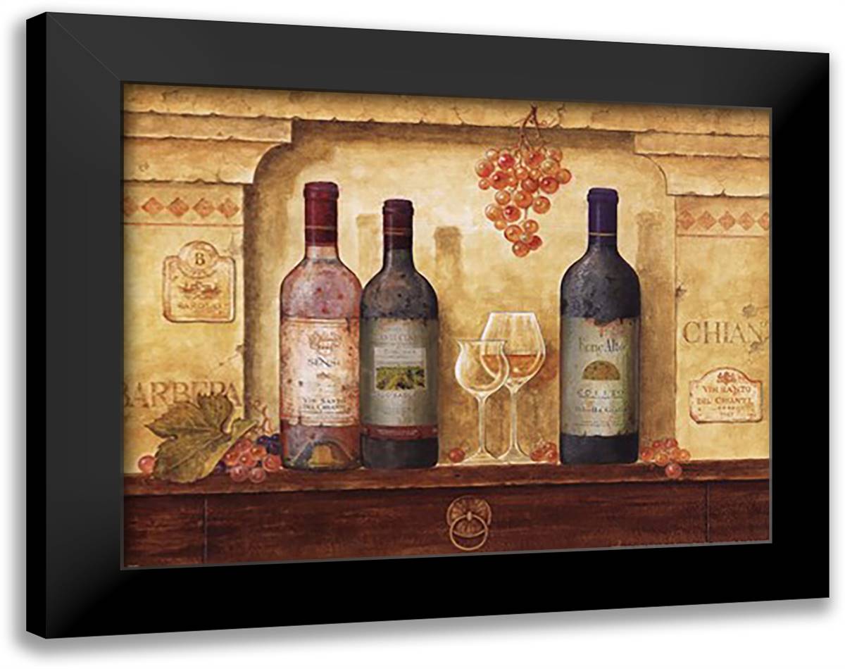 Wine Gathering III 20x16 Black Modern Wood Framed Art Print Poster by Mepas, G. P.
