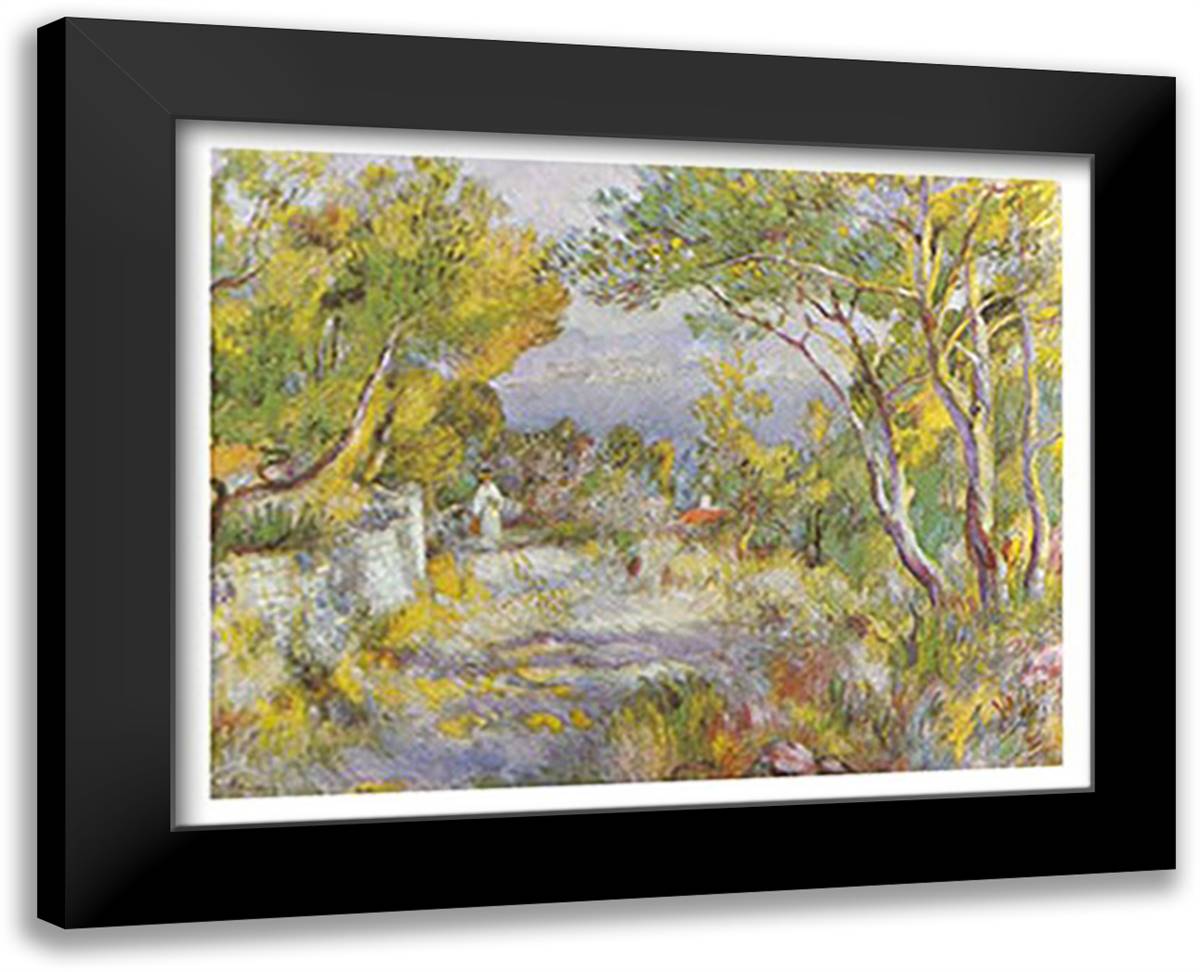 L'ESTAQUE, 1882 24x20 Black Modern Wood Framed Art Print Poster by Renoir, Pierre-Auguste