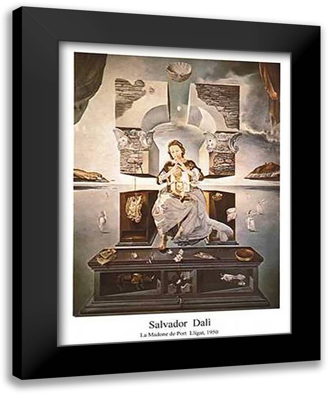 The Madonna of Port Lligat, c.1950 (second version) 20x24 Black Modern Wood Framed Art Print Poster by Dali, Salvador