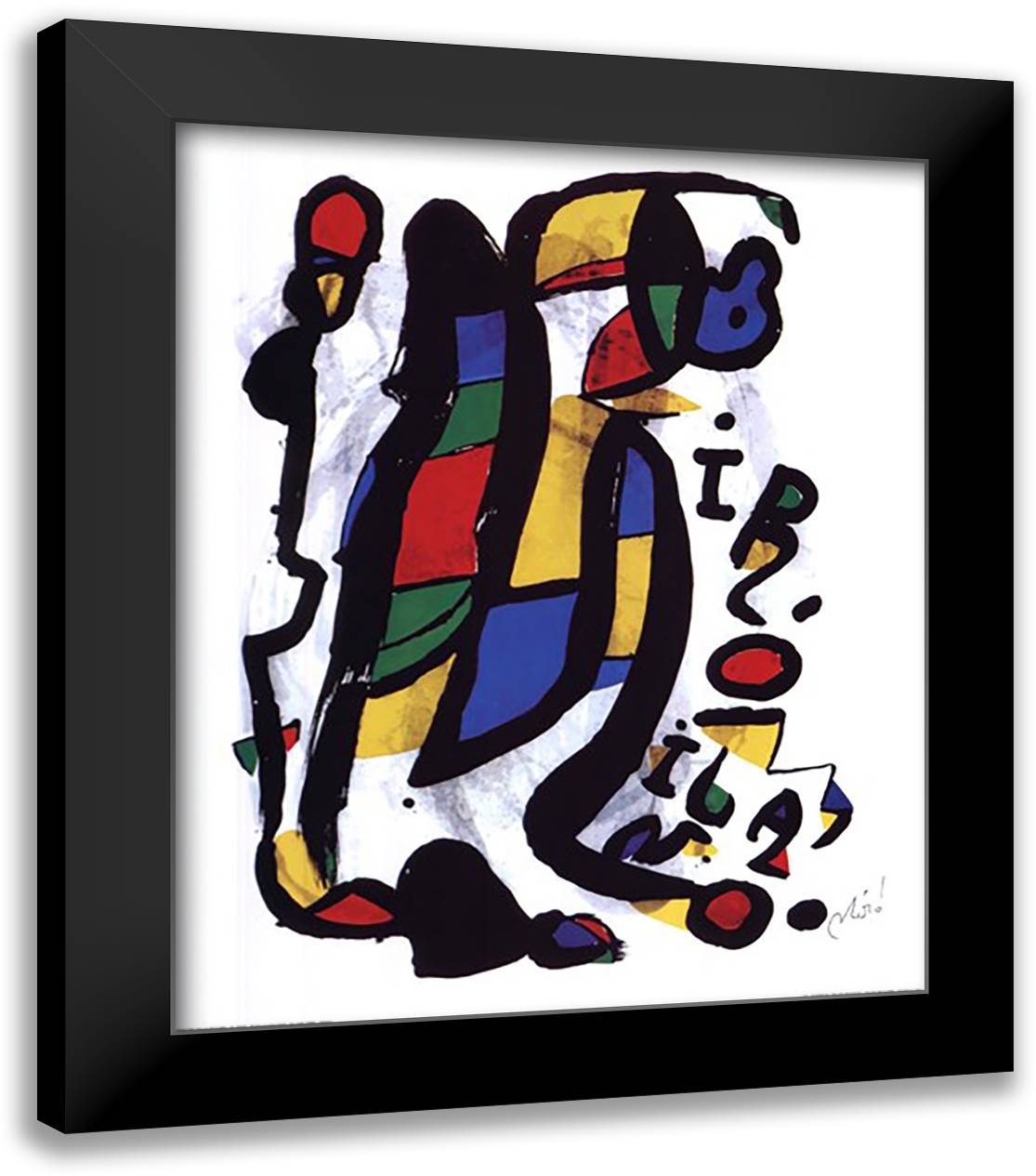 Milano 20x24 Black Modern Wood Framed Art Print Poster by Miro, Joan
