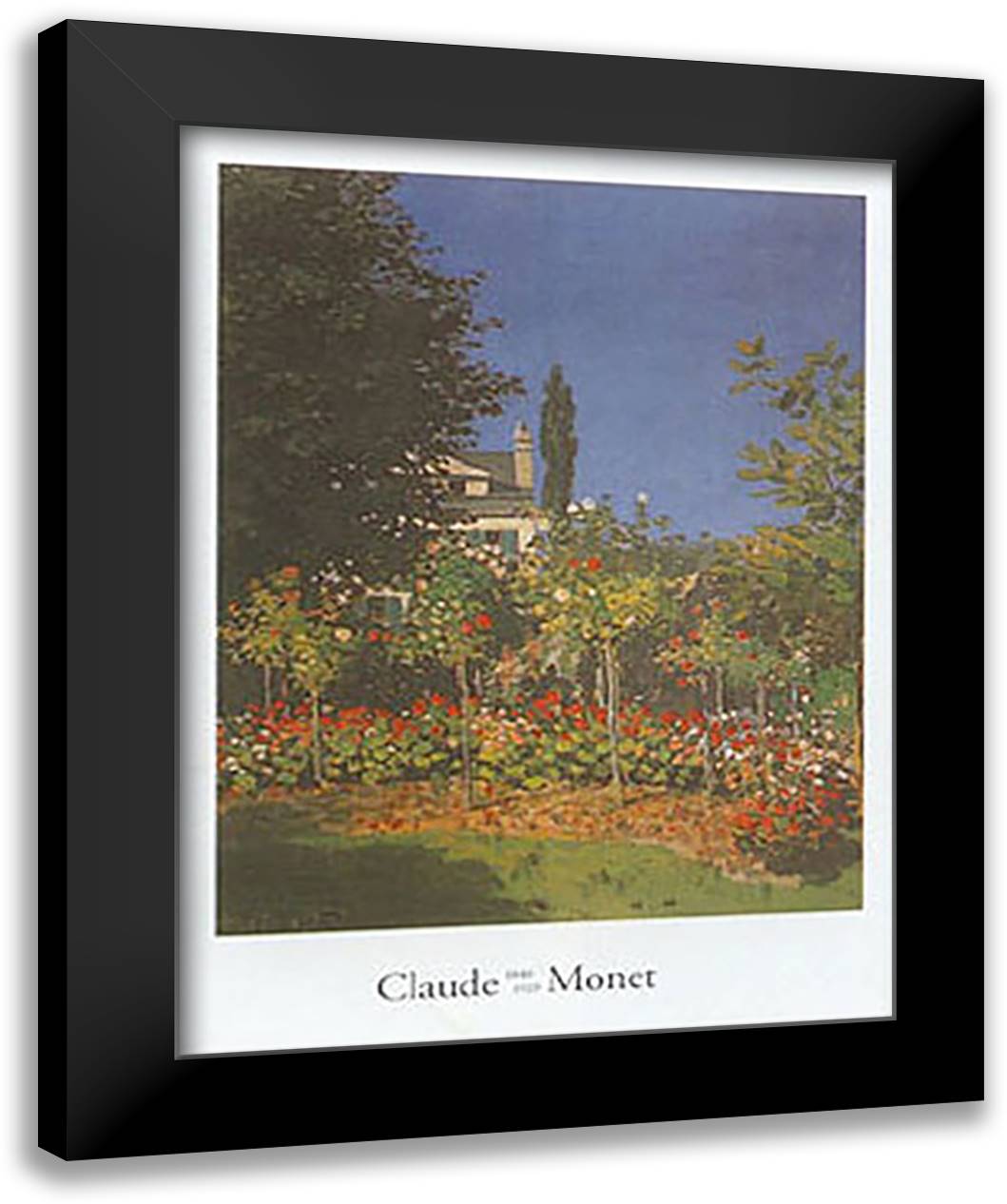 GIARDINO IN FIORE 20x24 Black Modern Wood Framed Art Print Poster by Monet, Claude