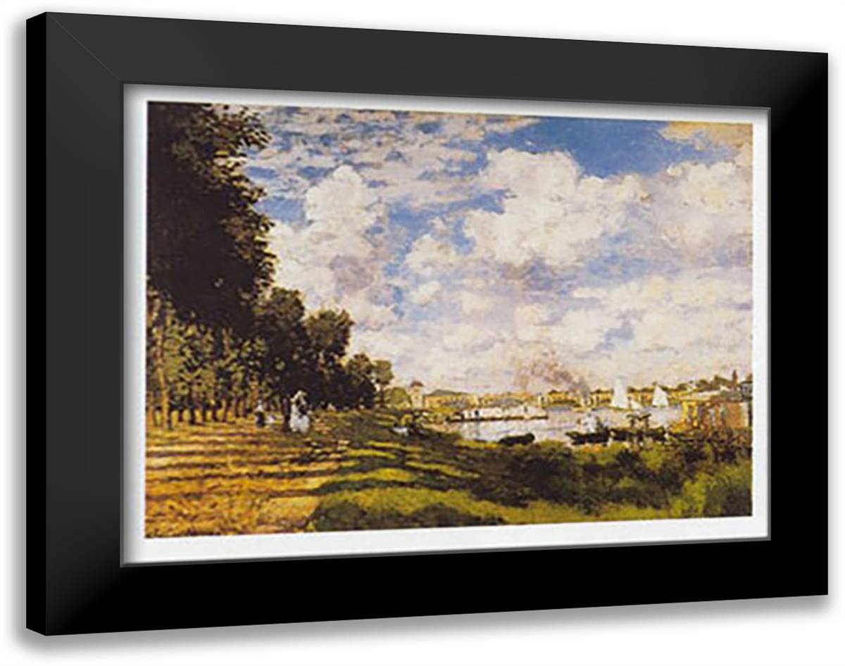 Il Bacino di A 24x20 Black Modern Wood Framed Art Print Poster by Monet, Claude