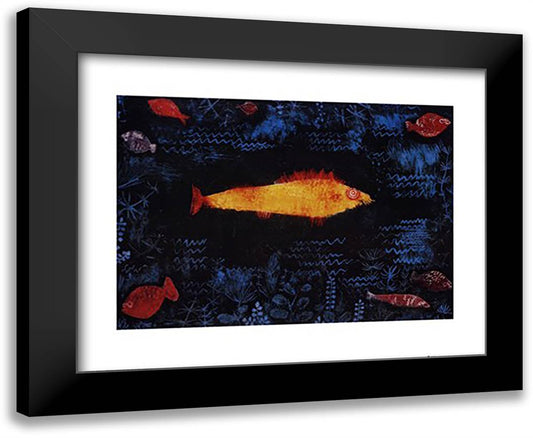 The Golden Fish, c.1925 24x20 Black Modern Wood Framed Art Print Poster by Klee, Paul