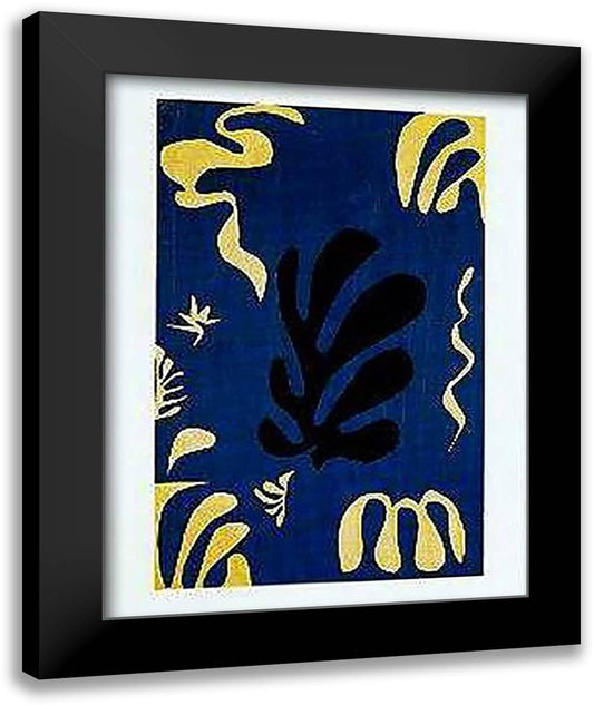 Composition Fond Bleu 20x24 Black Modern Wood Framed Art Print Poster by Matisse, Henri