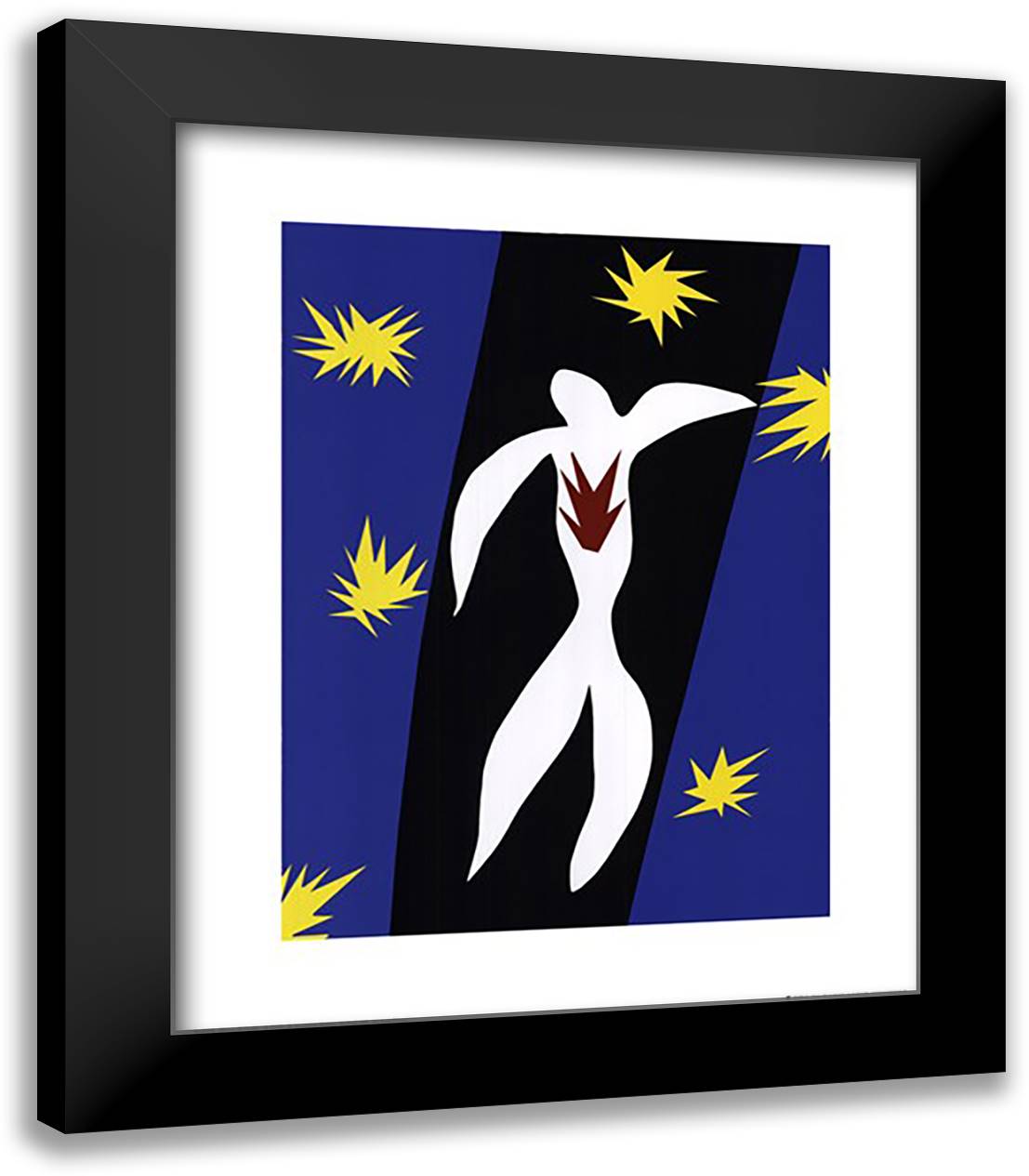 The Fall of Icarus 20x24 Black Modern Wood Framed Art Print Poster by Matisse, Henri