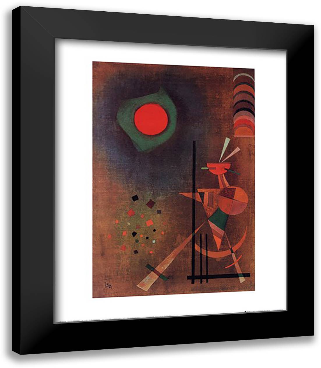 Aufleuchten, c.1927 20x24 Black Modern Wood Framed Art Print Poster by Kandinsky, Wassily