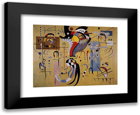 Milieu Accompagne, c.1937 24x20 Black Modern Wood Framed Art Print Poster by Kandinsky, Wassily