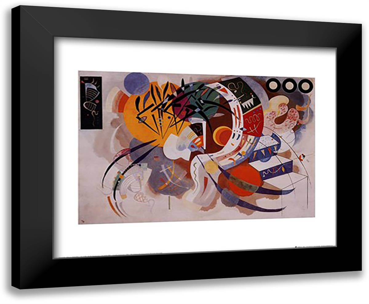 Dominant Curve, c.1936 24x20 Black Modern Wood Framed Art Print Poster by Kandinsky, Wassily