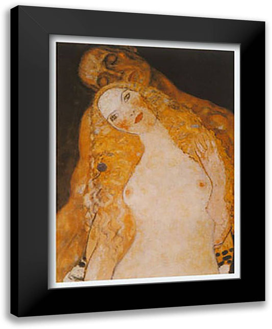 Adam and Eve 20x24 Black Modern Wood Framed Art Print Poster by Klimt, Gustav