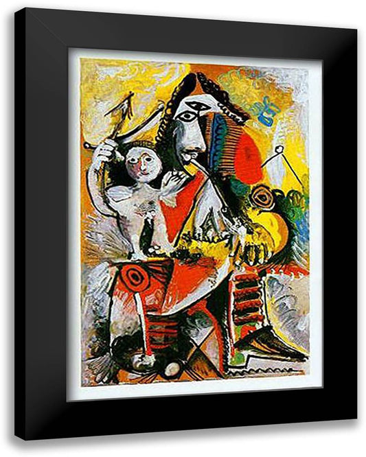 MUSKETEER & CUPID 20x24 Black Modern Wood Framed Art Print Poster by Picasso, Pablo