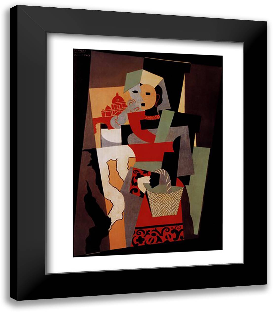 L'ITALIENNE 20x24 Black Modern Wood Framed Art Print Poster by Picasso, Pablo