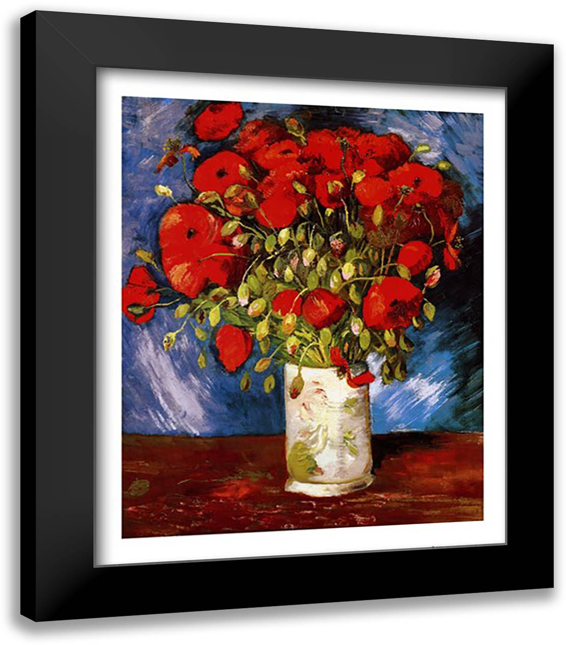 Poppies, c.1886 20x24 Black Modern Wood Framed Art Print Poster by Van Gogh, Vincent