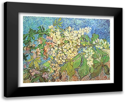 Blossoming Chestnut Branches, c.1890 24x20 Black Modern Wood Framed Art Print Poster by Van Gogh, Vincent