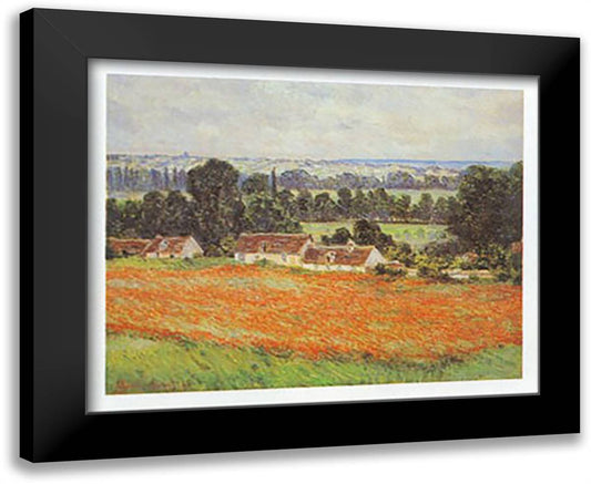 CAMPO DI PAPAVERI 24x20 Black Modern Wood Framed Art Print Poster by Monet, Claude