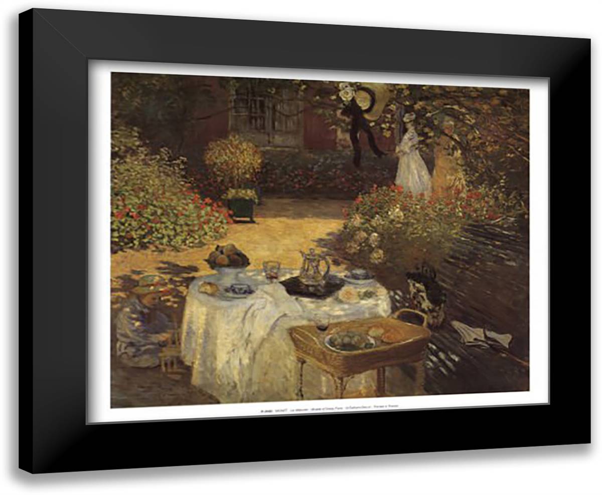 LE DEJEUNER 24x20 Black Modern Wood Framed Art Print Poster by Monet, Claude