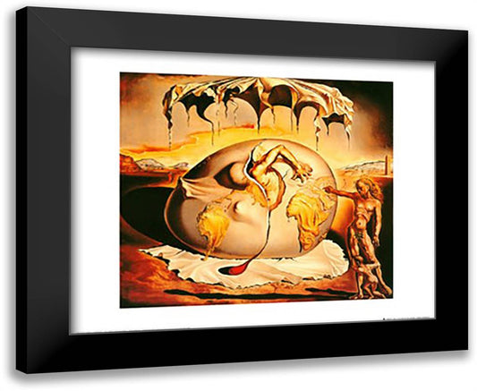 Geopoliticus Child Watching the Birth of the New Man, c.1943 24x20 Black Modern Wood Framed Art Print Poster by Dali, Salvador