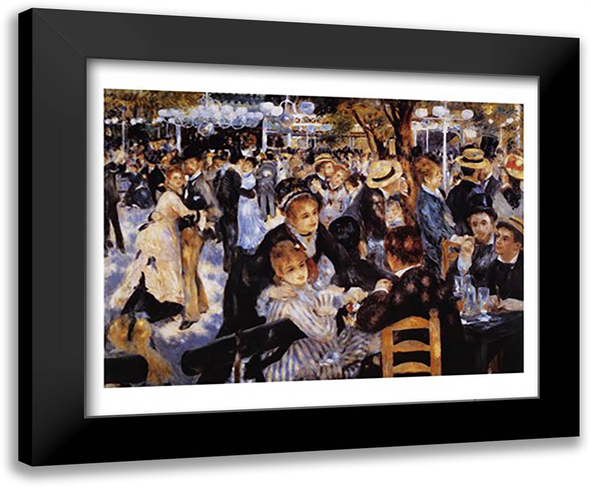 LE MOULIN DE LA GALETTE 24x20 Black Modern Wood Framed Art Print Poster by Renoir, Pierre-Auguste