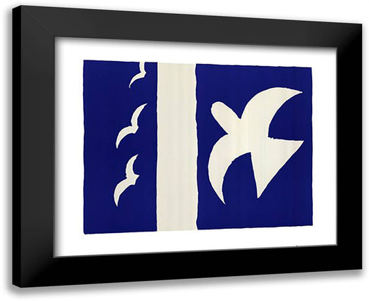 OISEAUX 24x20 Black Modern Wood Framed Art Print Poster by Braque, Georges