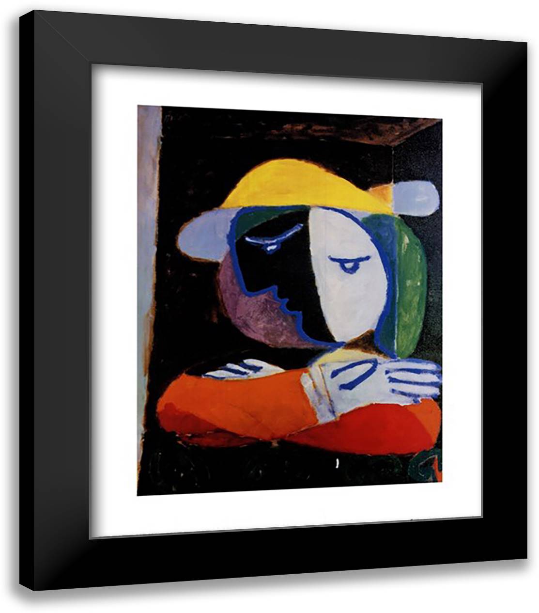 FEMME AU BALCON, 1937 20x24 Black Modern Wood Framed Art Print Poster by Picasso, Pablo