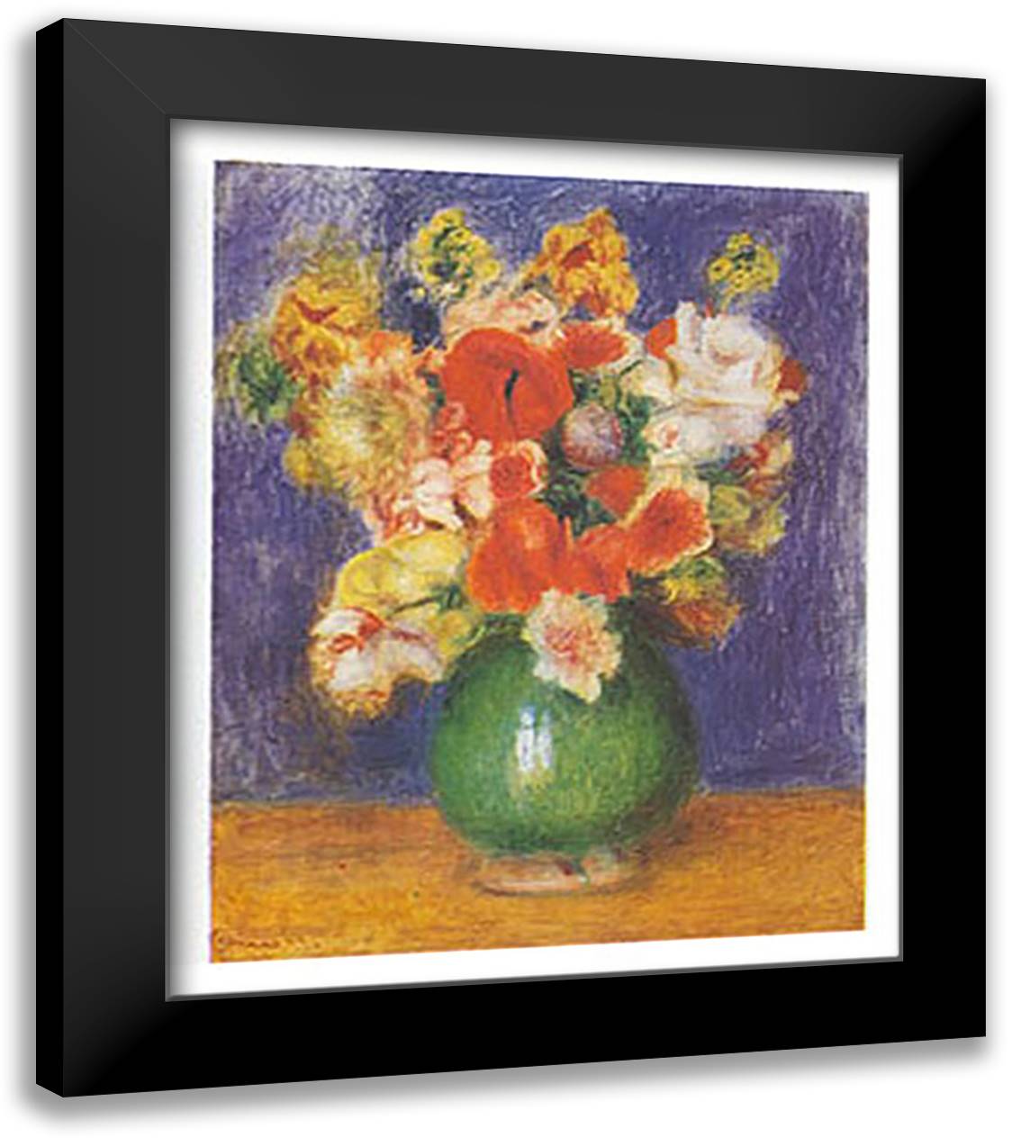 BOUQUET 20x24 Black Modern Wood Framed Art Print Poster by Renoir, Pierre-Auguste