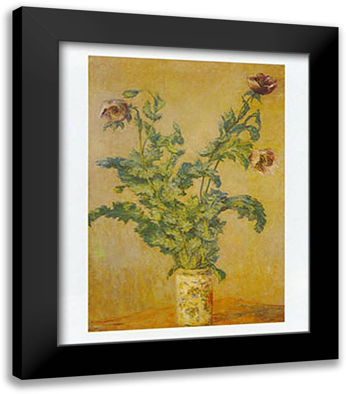 PURPLE POPPIES 20x24 Black Modern Wood Framed Art Print Poster by Monet, Claude