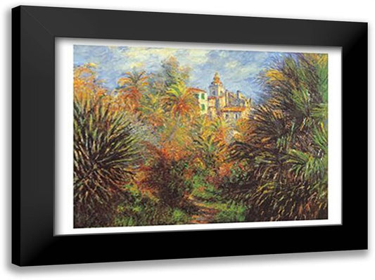 Jardins de Bordighera 24x20 Black Modern Wood Framed Art Print Poster by Monet, Claude