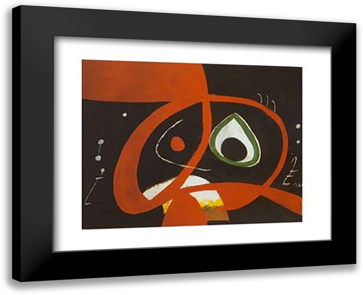 Kopf 24x20 Black Modern Wood Framed Art Print Poster by Miro, Joan