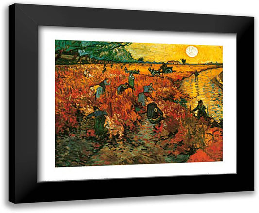 The Red Vineyard at Arles, c.1888 24x20 Black Modern Wood Framed Art Print Poster by Van Gogh, Vincent