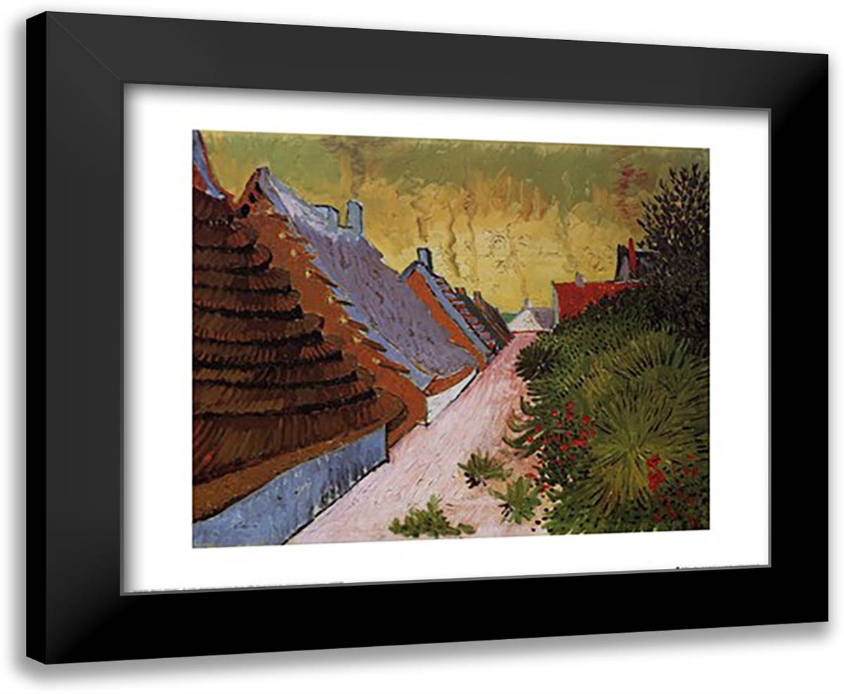Dorfstrasse in St. Maries, c.1888 24x20 Black Modern Wood Framed Art Print Poster by Van Gogh, Vincent