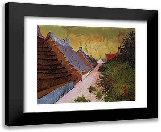 Dorfstrasse in St. Maries, c.1888 24x20 Black Modern Wood Framed Art Print Poster by Van Gogh, Vincent