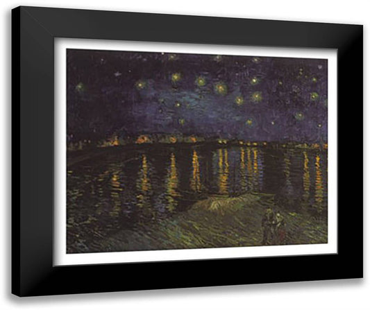Starry Night over the Rhone, c.1888 24x20 Black Modern Wood Framed Art Print Poster by Van Gogh, Vincent