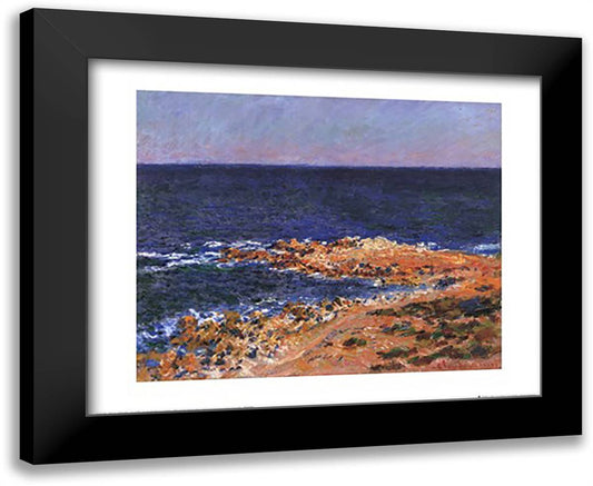 La Grande Bleue at Antibes 24x20 Black Modern Wood Framed Art Print Poster by Monet, Claude