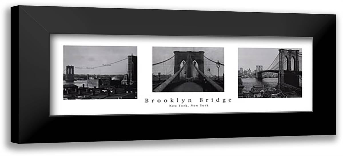 Brooklyn Bridge 40x16 Black Modern Wood Framed Art Print Poster by Bettmann-Corbis