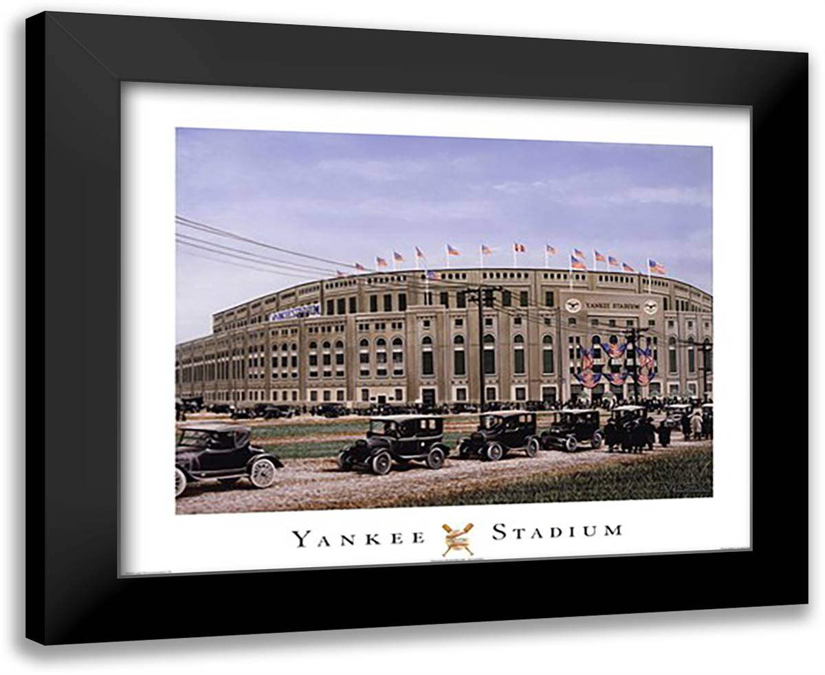 Yankee Stadium 24x20 Black Modern Wood Framed Art Print Poster by Vlasak, Darryl